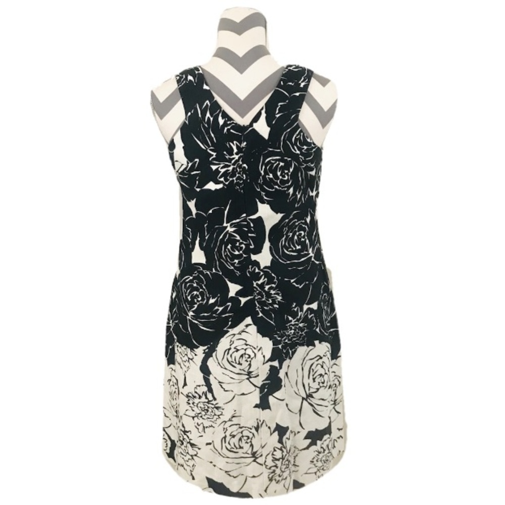 NWT - Just Taylor Black & White Floral Sheath Dress With Pockets - Size 2 - Picture 3 of 10